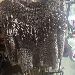 Ryu Textured Brown Knit Sweater
